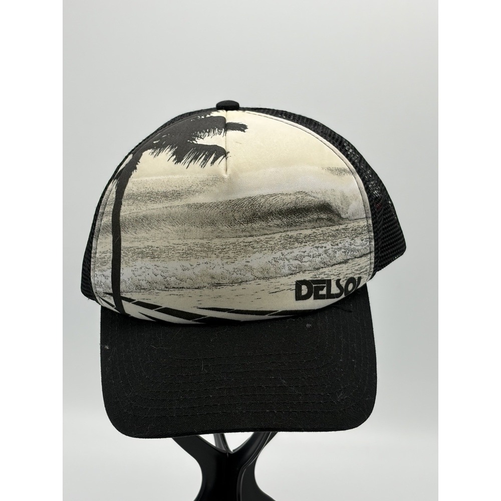 Del Sol Beach Multicolor Snapback Mesh Trucker Hat Cap Adjustable Black
